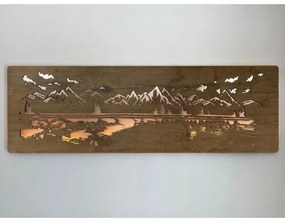 Li-Go 4778/A/4 - LED nástenná dekorácia LED/10W/5V 30000 mAh 120x40 cm dub