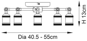Endon 97244 - Bodové svietidlo HAL 5xE27/40W/230V mosadz