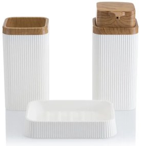 Kúpeľňový set ZOYA 5 ks biela/hnedá