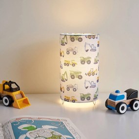 Pauleen Cute Tractor stolová lampa ľanové tienidlo