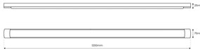 LED svietidlo Batten, 1x LED 36w, 4000k, b, (120 cm)