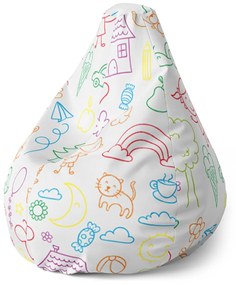 Sablio Sedací vak Pear Farebná škôlka - 70 x 95 x 15 cm