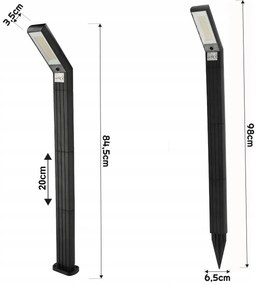 BERGE Solárny záhradný stĺpik, zatĺkaný, IP44 - 4000K