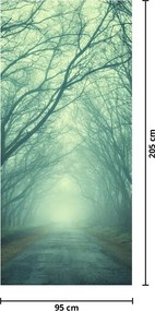 Fototapeta na dvere - Cesta z alejou stromov (95x205cm)