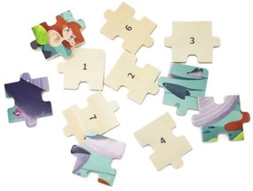 Drevené puzzle - malá morská víla 24 dielikov