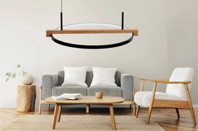 Toolight Toolight, LED stropné svietidlo 60cm + diaľkové ovládanie APP1530-CP, čierna-hnedá, OSW-05660