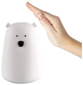 LED RGB Detská dotyková lampička BEAR LED/0,8W/5V biela + USB
