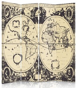 Gario Paraván Vintage mapa sveta Rozmery: 145 x 170 cm, Prevedenie: Klasický paraván