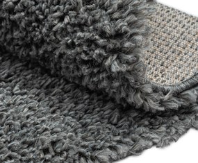 My Flair, Kusový koberec My Shaggy grau kruh, 100x100 (priemer) kruh, šedá, chodba / predsieň