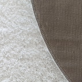 DY Biely okrúhly shaggy koberec Camel Rozmer: 200 cm