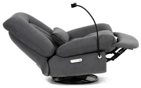 Elektrické polohovateľné kreslo s integrovanýmovládaním, sivé