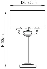 Endon 110721 - Stolná lampa HIGHCLERE 3xE14/18W/230V béžová/mosadz