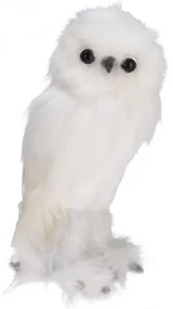 Biela zimná sova 24 cm