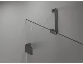 Mexen Lunar-B, sklápací sprchový kút ľavý 70 x 70 cm, 8mm číre sklo, profil grafit brúsený, 832-070-070-66-00-L