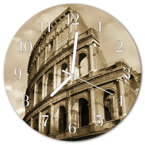 Sklenené hodiny okrúhle Koloseum fi 30 cm