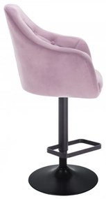 LuxuryForm DESIGN Barová stolička ANDORA VELUR na čiernom tanieri - levanduľa