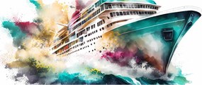 Obraz - Akvarelové more (120x50 cm)