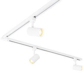 Inteligentný koľajnicový systém s 10 bodovými svetlami biely 1-fázový vrátane 10 Wifi GU10 50mm - Iconic Jeana