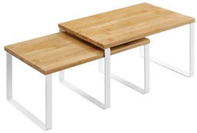 Sada 2x úložných políc MARGE biela/hnedá