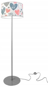 Detská stojacia lampa Heart, 1x biele textilné tienidlo so vzororm, (výber z 2 farieb konštrukcie), o, p