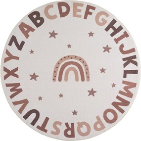 Krémovobiely prateľný detský koberec ø120 cm Coco 1133 – Ayyildiz Carpets