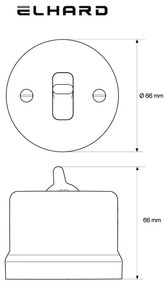 Elhard Nástenný keramický vypínač s páčkou č.6, čierny KN1206B