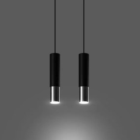 Sollux SL.0941 - Luster na lanku LOOPEZ 2xGU10/10W/230V čierna/chróm