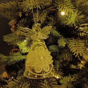 DECOLED Sklenený anjel, 7 x 11 cm