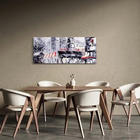 Obraz - Ulica v Paríži, olejomaľba (120x50 cm)