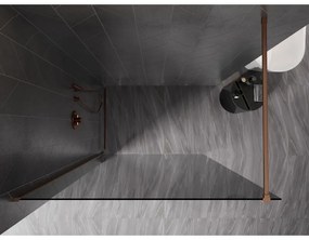 Mexen, Mexen Kioto-X sprchová stena 80 x 200 cm, grafit 10 mm, brúsená meď - 800-080-101-65-40-X