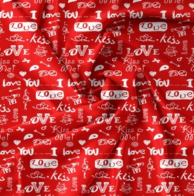 Obliečky z mikrovlákna KISS LOVE červené