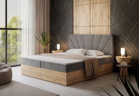 Čalúnená drevená manželská posteľ s matracom FIONA 180 x 200 cm