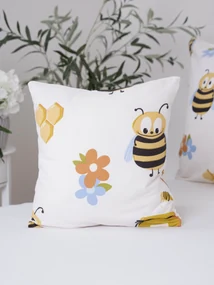 Bavlnená obliečka na vankúš Renforcé 40 × 40 cm - Čmeliak od medu