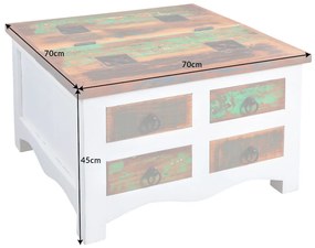 Konferenčný stolík - truhlica Jacktar 70 cm biele mango