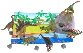 KIK KX5840 Figurky zvířat dinosaurů 7ks + sada podložky a příslušenství AKCE