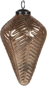 Bronzová sklenená vianočná ozdoba šiška XL - Ø 10*16 cm