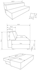 Rozkladacia trojmiestna pohovka s úložným priestorom TERAMO, béžová