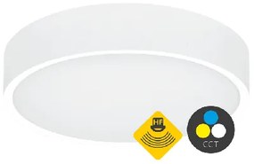 ECOLITE Vonkajšie stropné LED osvetlenie so senzorom MARTIN, 25W, 2750lm, IP65, biele