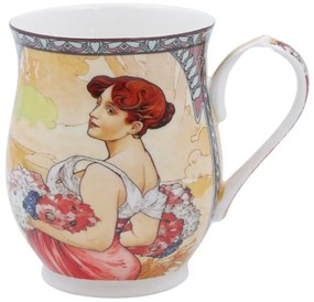 HOME ELEMENTS Porcelánový hrnček 350 ml, Mucha Leto