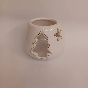 DECOLED Svietnik, 9,4 x 9,4 x 7,7 cm, biely