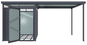 Záhradný domček so svetlíkmi Avenberg MAGNUS + prístavba 2.5 x 4.9 m - Premium