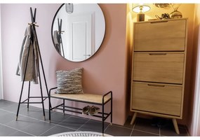 Čierna/prírodná kovová polička s lavicou Loft - Wenko