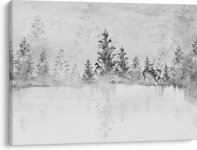 Obraz - Jelene pri jazere (70x50 cm)