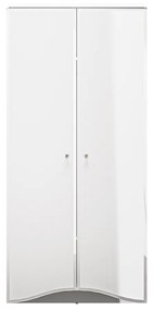 ŠATNÍKOVÁ SKRIŇA CRISTINE BIELY LESK + ZRKADLOVÝ SOKEL 90 cm