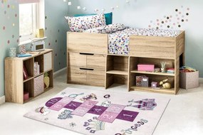 Detský koberec protišmykový BAMBINO 2285 Triedy, čísla ružový