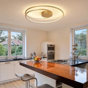 Brilagi-LED Stmievateľné stropné svietidlo TWISTER LED/105W/230V pr. 100 cm zlaté+DO