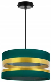 Závesné svietidlo Intense Gold, 1x textilné tienidlo (výber zo 6 farieb), (výber z 3 farieb konštrukcie), (fi 40cm)