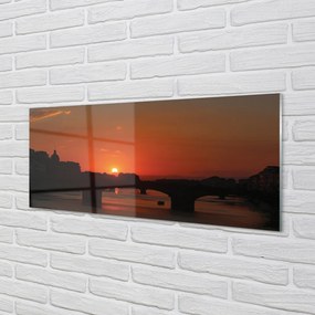 Obraz na akrylátovom skle Taliansko rieka západu slnka 120x60 cm