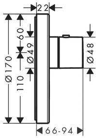 Axor ShowerSelect - Termostat HighFlow pod omietku pre 1 spotrebič a ďalší výtok, leštená mosadz 36726930