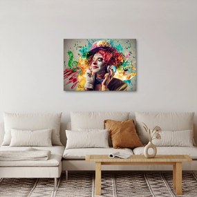 Obraz - Umelkyňa so slúchadlami (70x50 cm)
